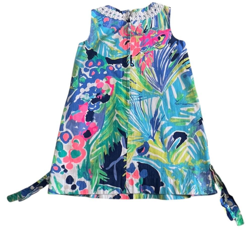 Lilly Pulitzer Girls Size 4 Tropical Print Shift Dress With Embellished Details - Picture 7 of 7